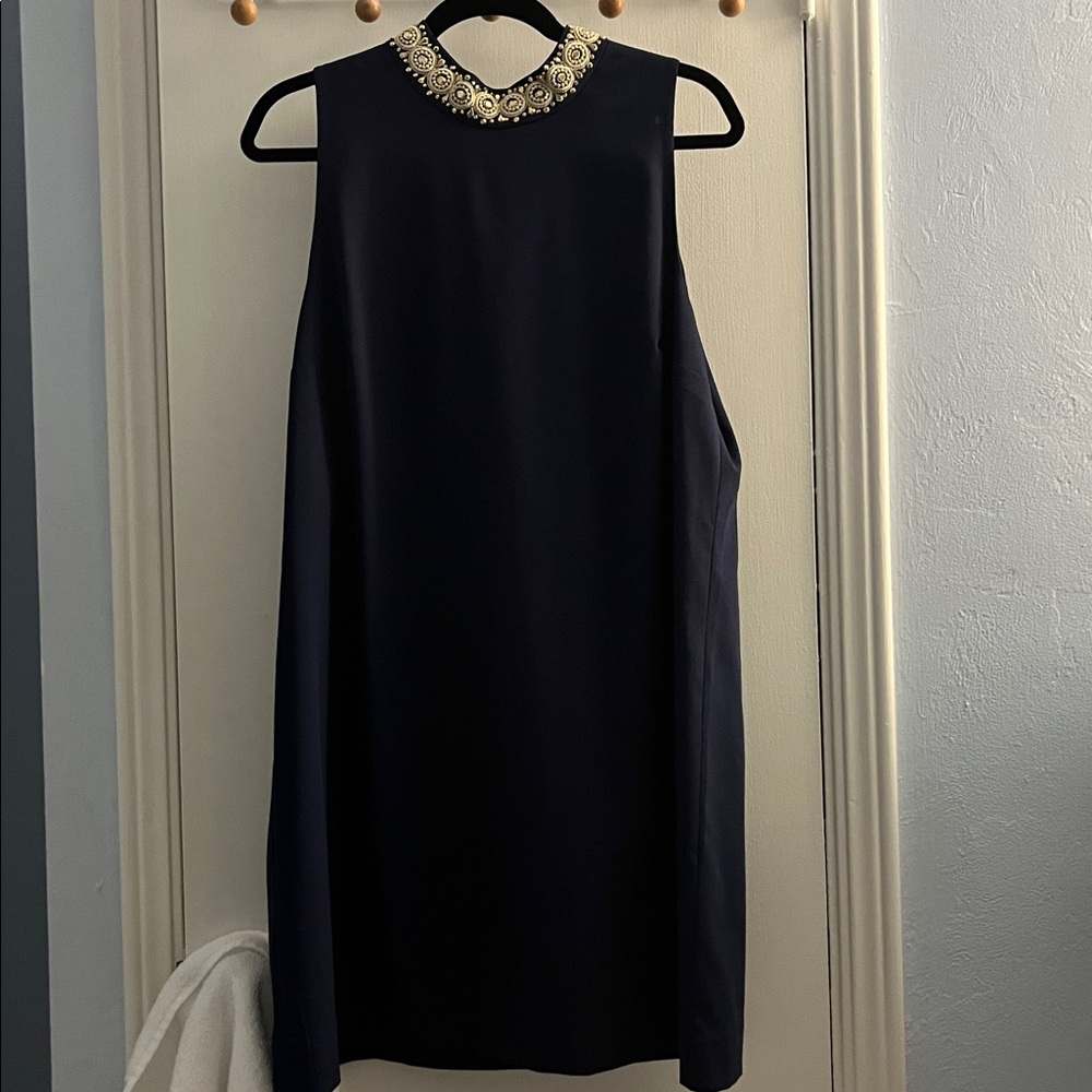 Lilly Pulitzer Navy Shift dress with Gold Embellishment